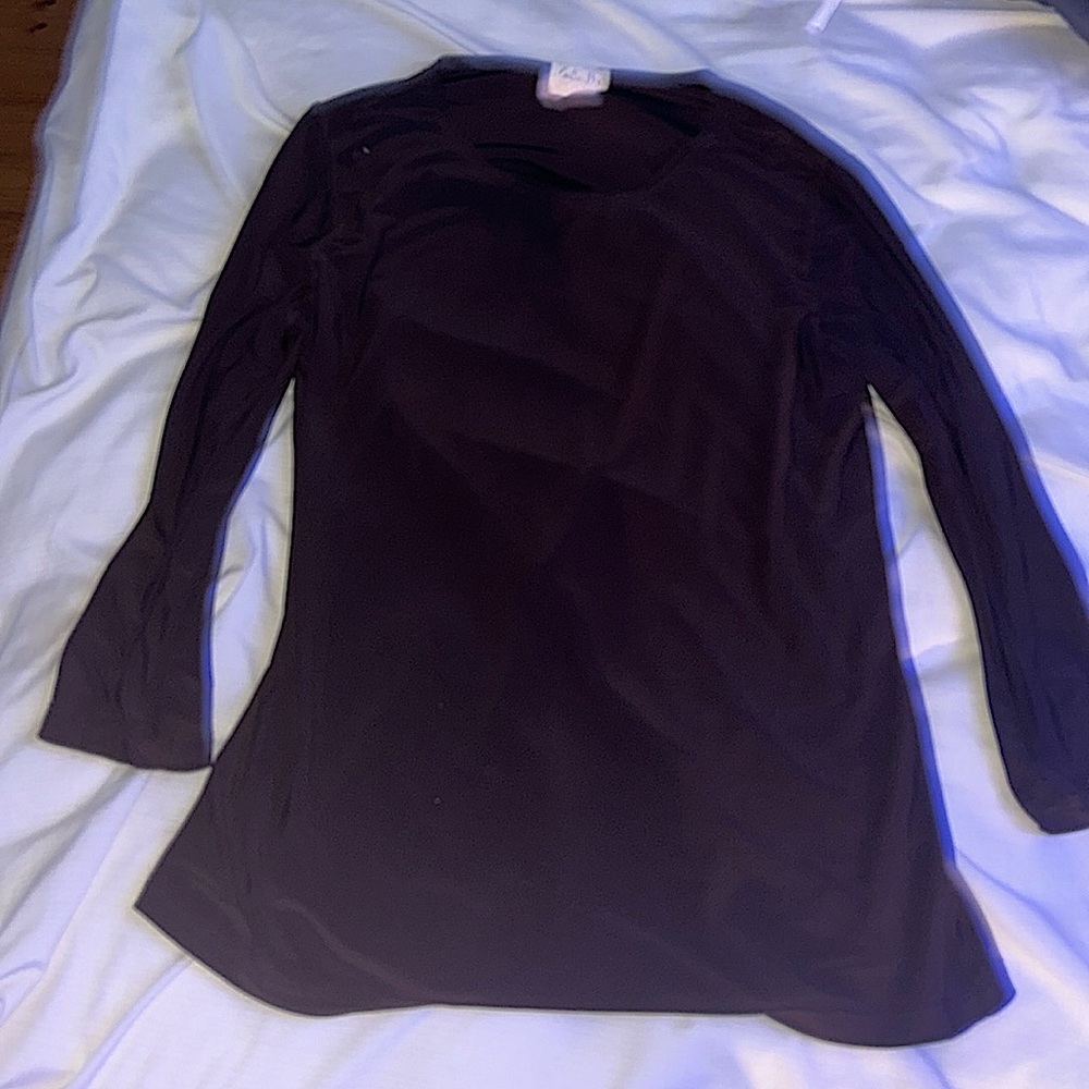 brown shirt , size small , silk like material